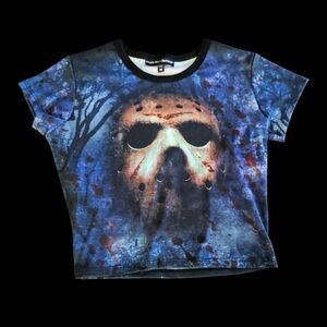 Jason Voorhees MD Friday The 13th Cropped Baby Tee
